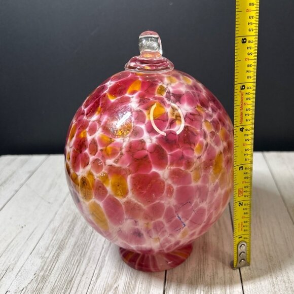 Vintage Bohemia Blown Glass Czech Republic Ornament Home Decorative Red Pink - Picture 6 of 7